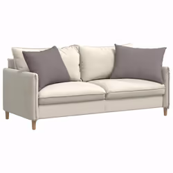 Coussins De Canapé 2 Pcs Taupe 70 X 50 Cm Tissu Vidaxl - Vue supplémentaire 2