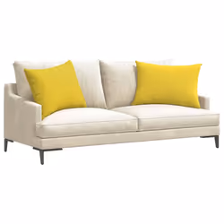 Coussins De Canapé 2 Pcs Jaune Clair 70 X 50 Cm Tissu Vidaxl - Vue supplémentaire 2