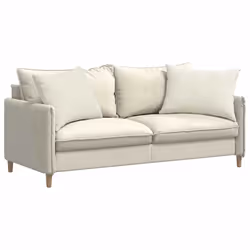 Coussins De Canapé 2 Pcs Crème 70 X 50 Cm Vidaxl - Vue supplémentaire 2