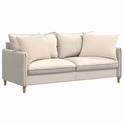 Coussins De Canapé 2 Pcs Beige 70 X 50 Cm Tissu Vidaxl - Vue supplémentaire 2