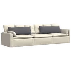 Coussins De Canapé 2 Pcs Gris Foncé 120 X 40 Cm Tissu Vidaxl - Vue supplémentaire 2