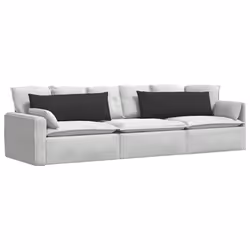 Coussins De Canapé 2 Pcs Noir 120 X 40 Cm Tissu Vidaxl - Vue supplémentaire 2