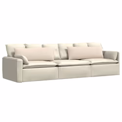 Coussins De Canapé 2 Pcs Beige 120 X 40 Cm Tissu Vidaxl - Vue supplémentaire 2