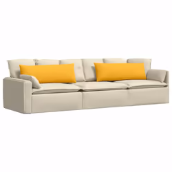 Coussins De Canapé 2 Pcs Jaune Clair 120 X 40 Cm Vidaxl - Vue supplémentaire 2