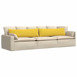 Coussins De Canapé 2 Pcs Jaune Clair 145 X 40 Cm Tissu Vidaxl - Vue supplémentaire 2