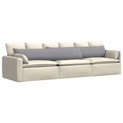 Coussins De Canapé 2 Pcs Gris Clair 200 X 40 Cm Tissu Vidaxl - Vue supplémentaire 2