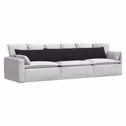 Coussins De Canapé 2 Pcs Noir 200 X 40 Cm Tissu Vidaxl - Vue supplémentaire 2