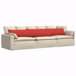Coussins De Canapé 2 Pcs Rouge 200 X 40 Cm Tissu Vidaxl - Vue supplémentaire 2