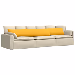 Coussins De Canapé 2 Pcs Jaune Clair 200 X 40 Cm Vidaxl - Vue supplémentaire 2
