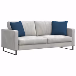 Coussins De Canapé 2 Pcs Bleu 45 X 45 Cm Tissu Vidaxl - Vue supplémentaire 2