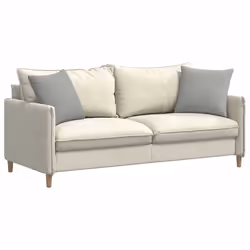 Coussins De Canapé 2 Pcs Gris Clair 45 X 45 Cm Tissu Vidaxl - Vue supplémentaire 2