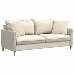 Coussins De Canapé 2 Pcs Beige 45 X 45 Cm Tissu Vidaxl - Vue supplémentaire 2