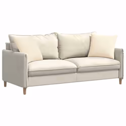 Coussins De Canapé 2 Pcs Crème 45 X 45 Cm Vidaxl - Vue supplémentaire 2