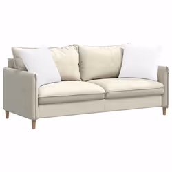 Coussins De Canapé 2 Pcs Blanc 50 X 50 Cm Tissu Vidaxl - Vue supplémentaire 2