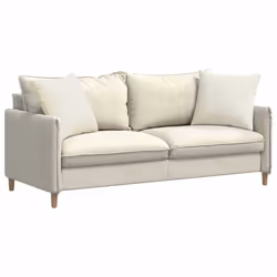 Coussins De Canapé 2 Pcs Crème 50 X 50 Cm Vidaxl - Vue supplémentaire 2