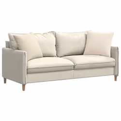 Coussins De Canapé 2 Pcs Beige 50 X 50 Cm Tissu Vidaxl - Vue supplémentaire 2