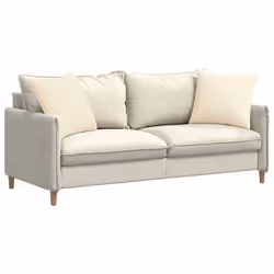 Coussins De Canapé 2 Pcs Crème 50 X 50 Cm Vidaxl - Vue supplémentaire 2