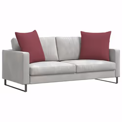 Coussins De Canapé 2 Pcs Bordeaux 60 X 60 Cm Tissu Vidaxl - Vue supplémentaire 2