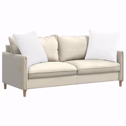 Coussins De Canapé 2 Pcs Blanc 60 X 60 Cm Tissu Vidaxl - Vue supplémentaire 2
