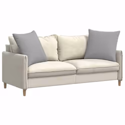 Coussins De Canapé 2 Pcs Gris Nuage 60 X 60 Cm Tissu Vidaxl - Vue supplémentaire 2
