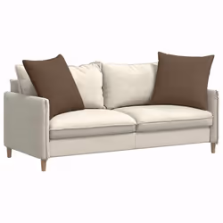 Coussins De Canapé 2 Pcs Marron 80 X 80 Cm Tissu Vidaxl - Vue supplémentaire 2