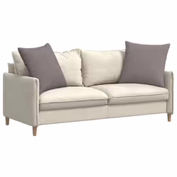 Coussins De Canapé 2 Pcs Taupe 80 X 80 Cm Tissu Vidaxl - Vue supplémentaire 2