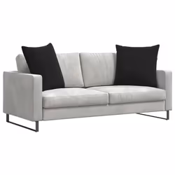 Coussins De Canapé 2 Pcs Noir 80 X 80 Cm Vidaxl - Vue supplémentaire 2