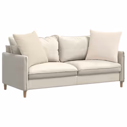 Coussins De Canapé 2 Pcs Beige 80 X 80 Cm Tissu Vidaxl - Vue supplémentaire 2