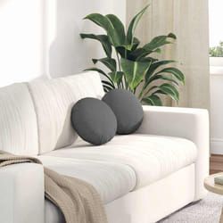 Coussins De Siège 2 Pcs Gris Foncé Ø30 X 13 Cm Tissu Vidaxl