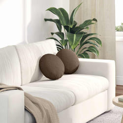 Coussins De Siège 2 Pcs Marron Ø30 X 13 Cm Tissu Vidaxl