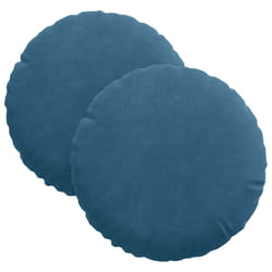 Coussins De Siège 2 Pcs Bleu Ø 40 X 13 Cm Velours Vidaxl