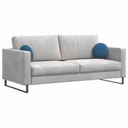Coussins De Siège 2 Pcs Bleu Ø 40 X 13 Cm Velours Vidaxl - Vue supplémentaire 2