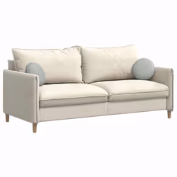 Coussins De Siège 2 Pcs Gris Clair Ø 40 X 13 Cm Velours Vidaxl - Vue supplémentaire 2