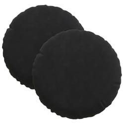 Coussins De Siège 2 Pcs Noir Ø 40 X 13 Cm Velours Vidaxl