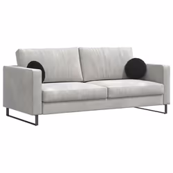 Coussins De Siège 2 Pcs Noir Ø 40 X 13 Cm Velours Vidaxl - Vue supplémentaire 2