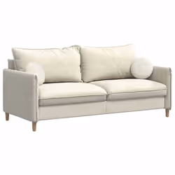 Coussins De Siège 2 Pcs Crème Ø 40 X 13 Cm Velours Vidaxl - Vue supplémentaire 2