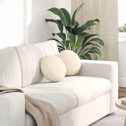 Coussins De Siège 2 Pcs Crème Ø 30 Cm Tissu En Velours Côtelé Vidaxl