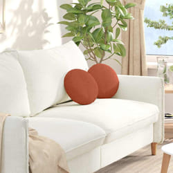 Coussins De Siège 2 Pcs Rouge Orange Ø 30 Cm Vidaxl