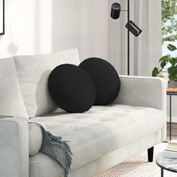 Coussins De Siège 2 Pcs Noir Ø40 X 13 Cm Tissu Vidaxl