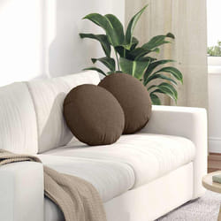 Coussins De Siège 2 Pcs Marron Ø40 X 13 Cm Tissu Vidaxl