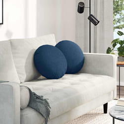 Coussins De Siège 2 Pcs Bleu Ø40 X 13 Cm Tissu Vidaxl