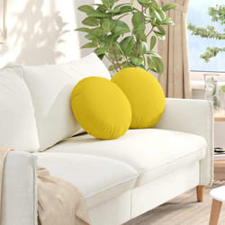 Coussins De Siège 2 Pcs Jaune Clair Ø40 X 13 Cm Tissu Vidaxl