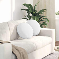 Coussins De Siège 2 Pcs Blanc Ø40 X 13 Cm Tissu Vidaxl