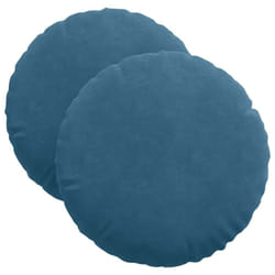Coussins De Siège 2 Pcs Bleu Ø 40 X 13 Cm Velours Vidaxl