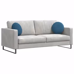 Coussins De Siège 2 Pcs Bleu Ø 40 X 13 Cm Velours Vidaxl - Vue supplémentaire 2
