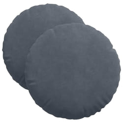 Coussins De Siège 2 Pcs Gris Foncé Ø 40 X 13 Cm Velours Vidaxl