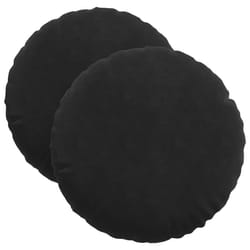 Coussins De Siège 2 Pcs Noir Ø 40 X 13 Cm Velours Vidaxl