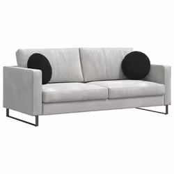 Coussins De Siège 2 Pcs Noir Ø 40 X 13 Cm Velours Vidaxl - Vue supplémentaire 2