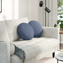 Coussins De Siège 2 Pcs Bleu Ø 40 Cm Tissu En Velours Côtelé Vidaxl