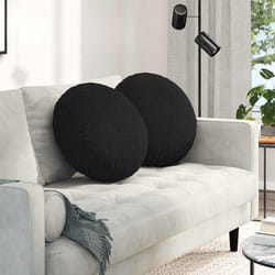 Coussins De Siège 2 Pcs Noir Ø50 X 19 Cm Tissu Vidaxl